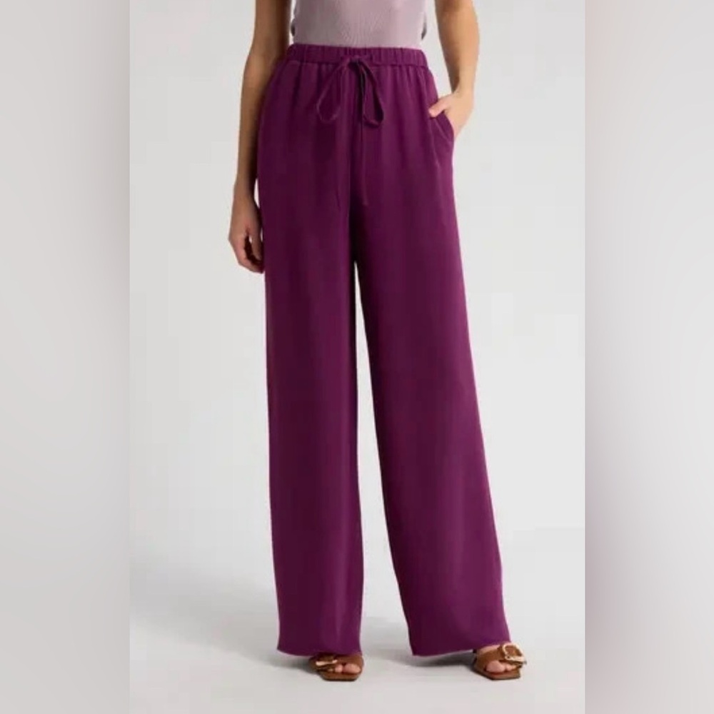 NWT VALENTINO GARAVANI Silk Pull-On Pants in Deep Ardesia